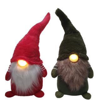 XXL Wichtel Mann Weihnachten mit LED Nase 56cm - 2 Farben -